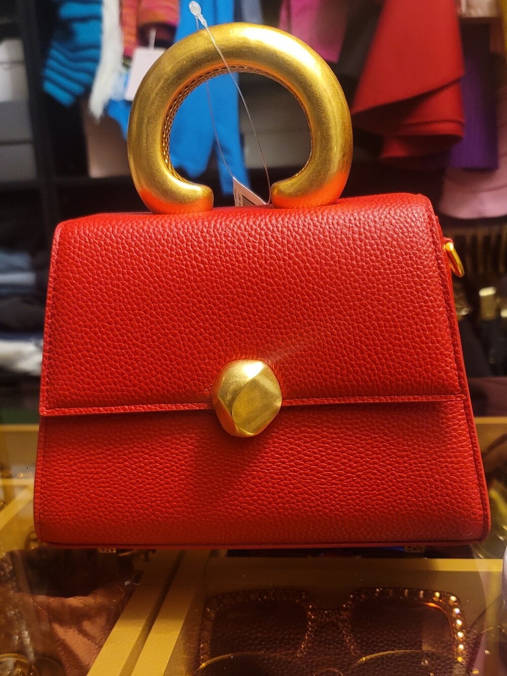 Khoi XILA Top-Handle Bag with Gold Hardware - Ruby - Picture 3 of 8